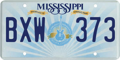 MS license plate BXW373