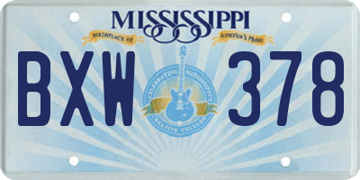 MS license plate BXW378