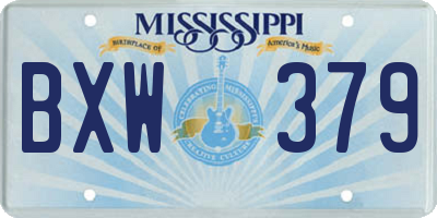MS license plate BXW379