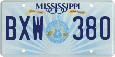 MS license plate BXW380