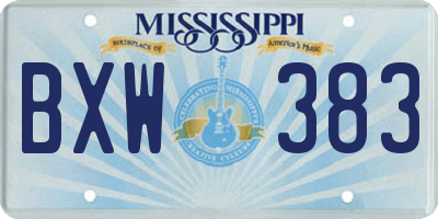 MS license plate BXW383
