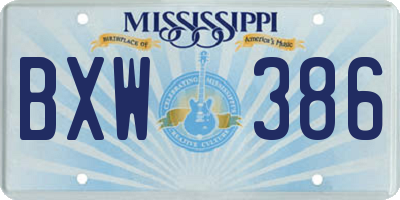 MS license plate BXW386
