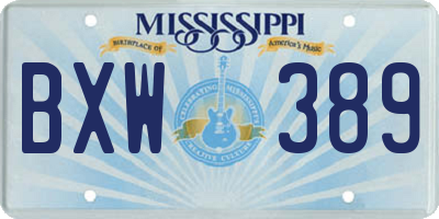 MS license plate BXW389