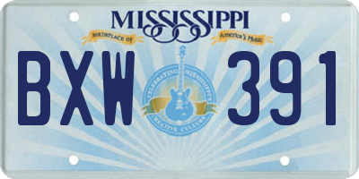 MS license plate BXW391