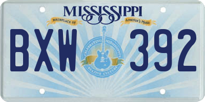 MS license plate BXW392