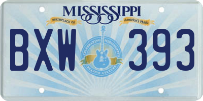MS license plate BXW393