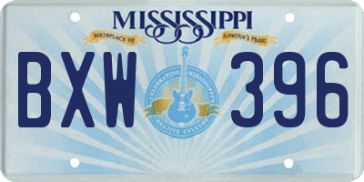 MS license plate BXW396