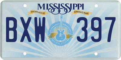 MS license plate BXW397