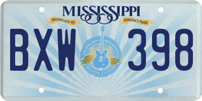 MS license plate BXW398