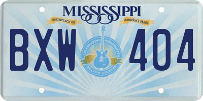 MS license plate BXW404