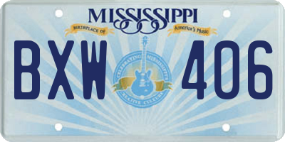 MS license plate BXW406