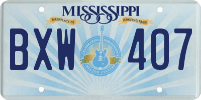 MS license plate BXW407