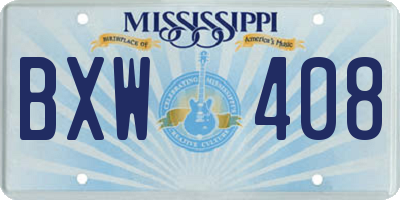 MS license plate BXW408