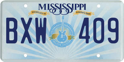 MS license plate BXW409