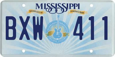 MS license plate BXW411