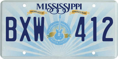 MS license plate BXW412