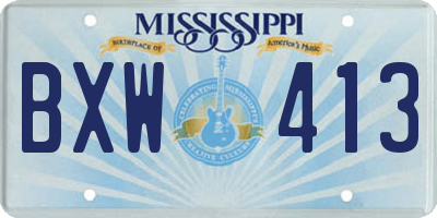 MS license plate BXW413