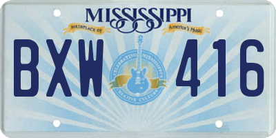 MS license plate BXW416
