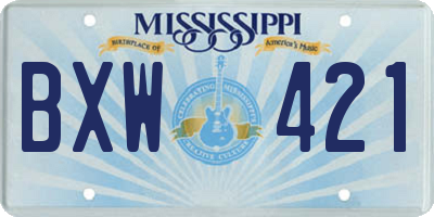 MS license plate BXW421
