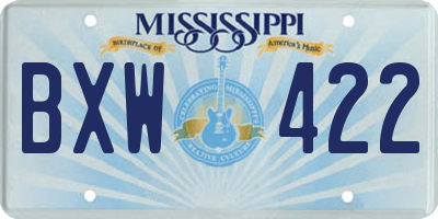 MS license plate BXW422