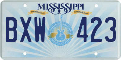 MS license plate BXW423