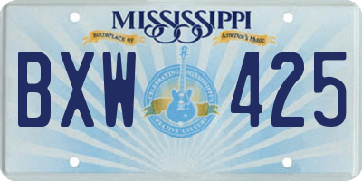 MS license plate BXW425