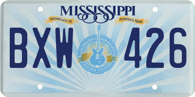 MS license plate BXW426
