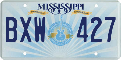 MS license plate BXW427