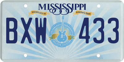 MS license plate BXW433