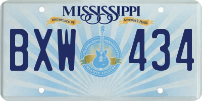 MS license plate BXW434
