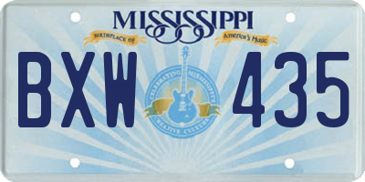 MS license plate BXW435