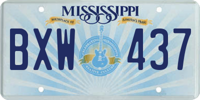 MS license plate BXW437