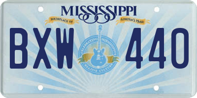 MS license plate BXW440