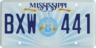 MS license plate BXW441