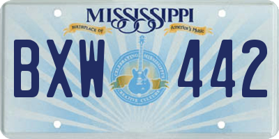 MS license plate BXW442