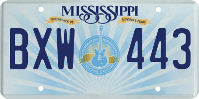 MS license plate BXW443