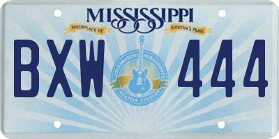 MS license plate BXW444