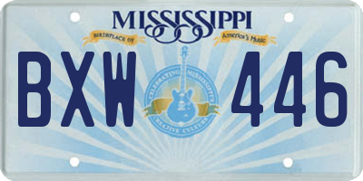 MS license plate BXW446