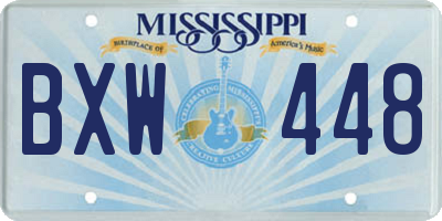 MS license plate BXW448