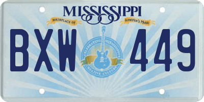 MS license plate BXW449