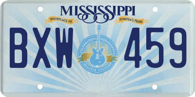 MS license plate BXW459