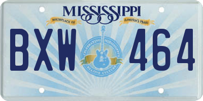 MS license plate BXW464