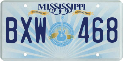 MS license plate BXW468