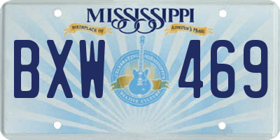 MS license plate BXW469