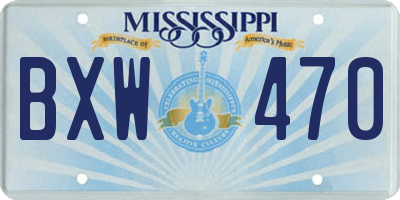 MS license plate BXW470
