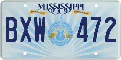 MS license plate BXW472