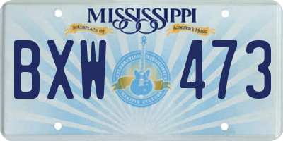 MS license plate BXW473