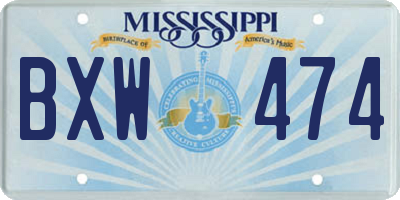 MS license plate BXW474