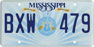MS license plate BXW479