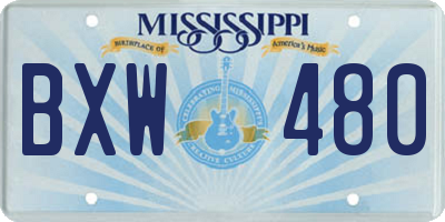 MS license plate BXW480